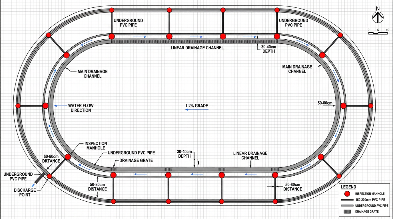 Technische Anforderungen an den Untergrund und die Feuchtigkeitskontrolle für das vorgefertigte GODER®-Sportbahnsystem aus synthetischem Material