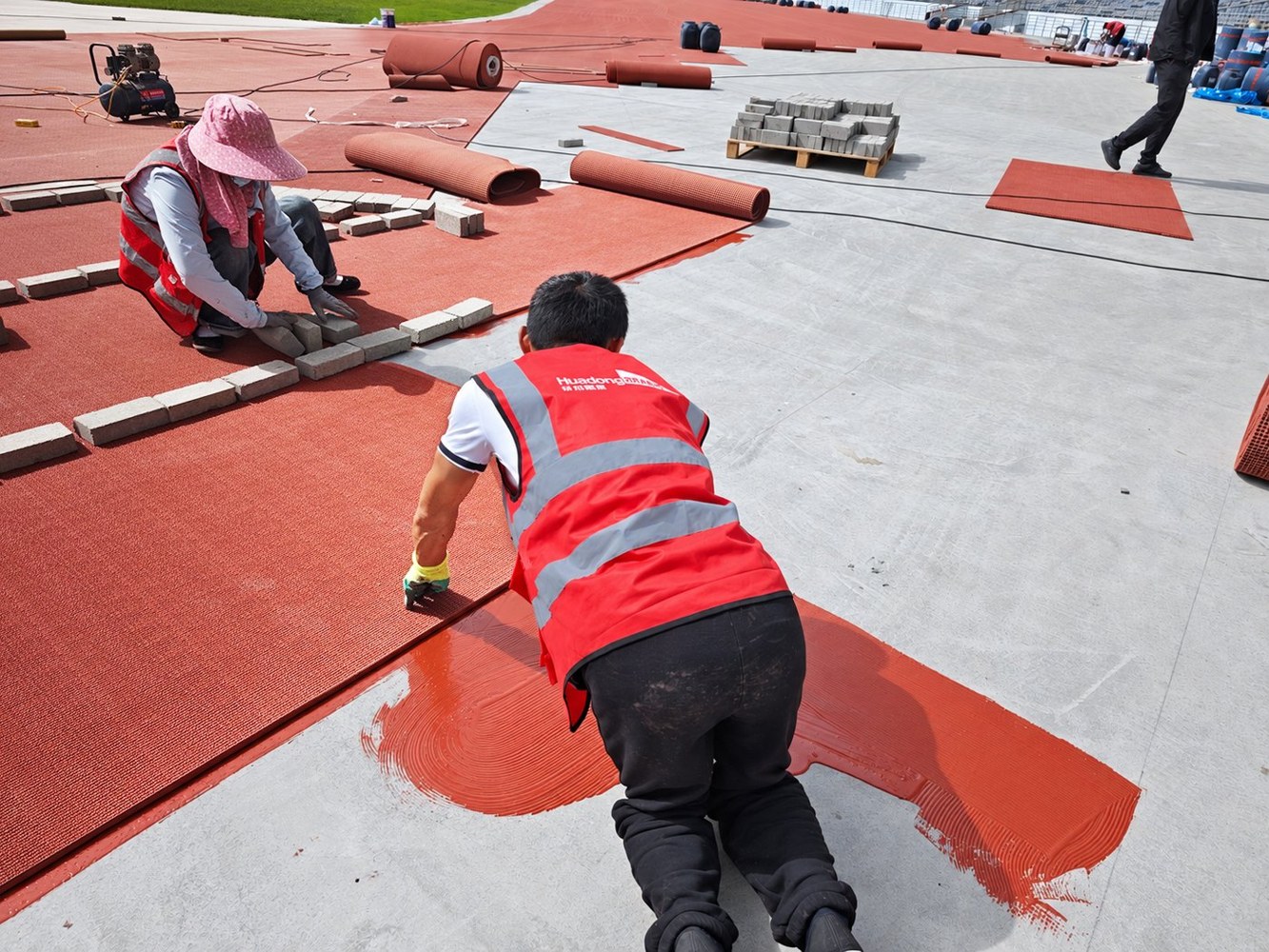 HUADONG crew fitting track sheets with temporary edge weights